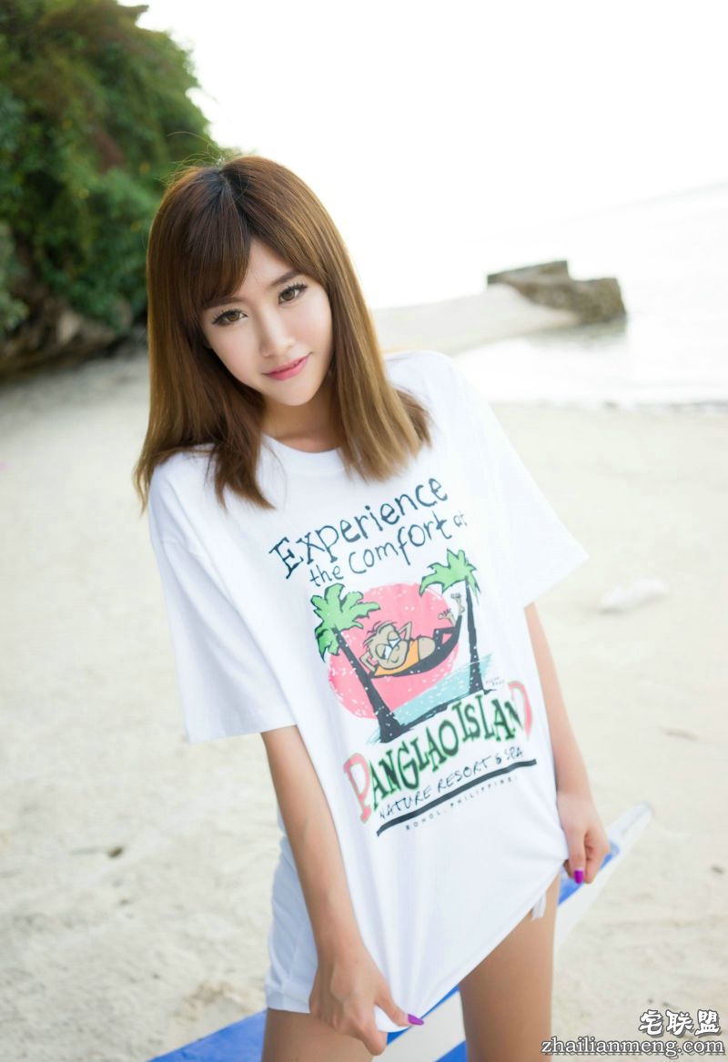 魅妍社热裤美女程小烦海边度假性感诱惑6