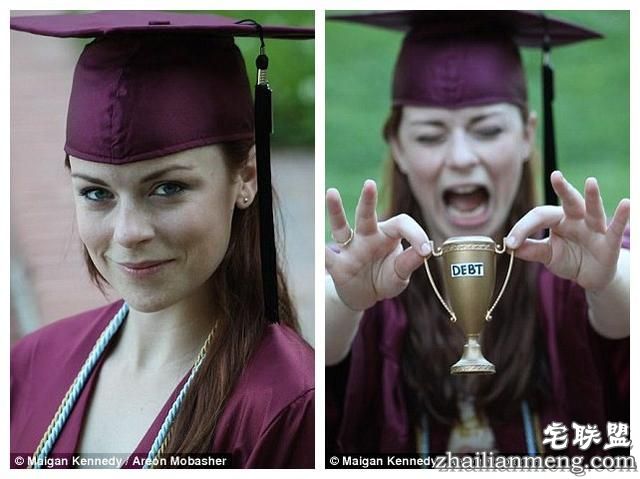 欠债才性感!美国女大学生躺支票中拍毕业照,向父母和青春致歉