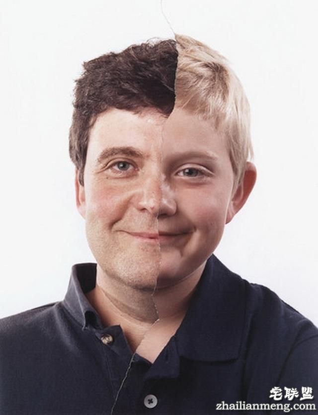 将父母的半张脸与子女的拼凑在一起...基因太强大!