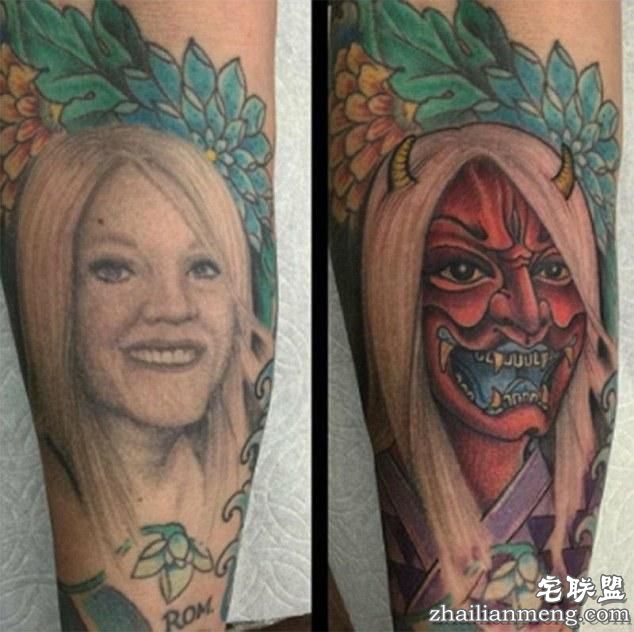 美男子离婚后手臂上前妻纹身变怪物