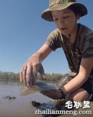 小孩海边玩耍时在水中发现鲨鱼,没想到竟然赤手空拳把它抓起!