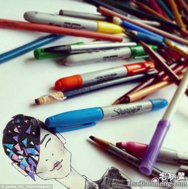 发型师逆天了 头发可染成各种图案 来个波点头!