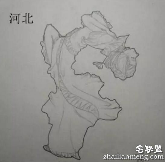 中国地图竟然是一个大美女