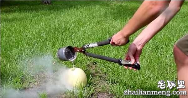 好好的香瓜不吃居然要倒入液态铝?然而剖开后才明白他的用心良苦