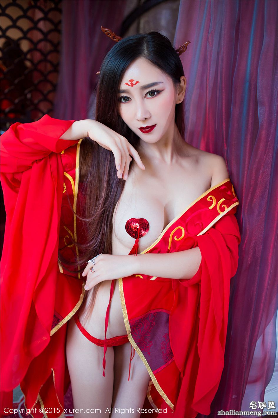 [秀人网] 妖艳古装美女邹晶晶白皙美乳绝色人体艺术照 第459期第12张