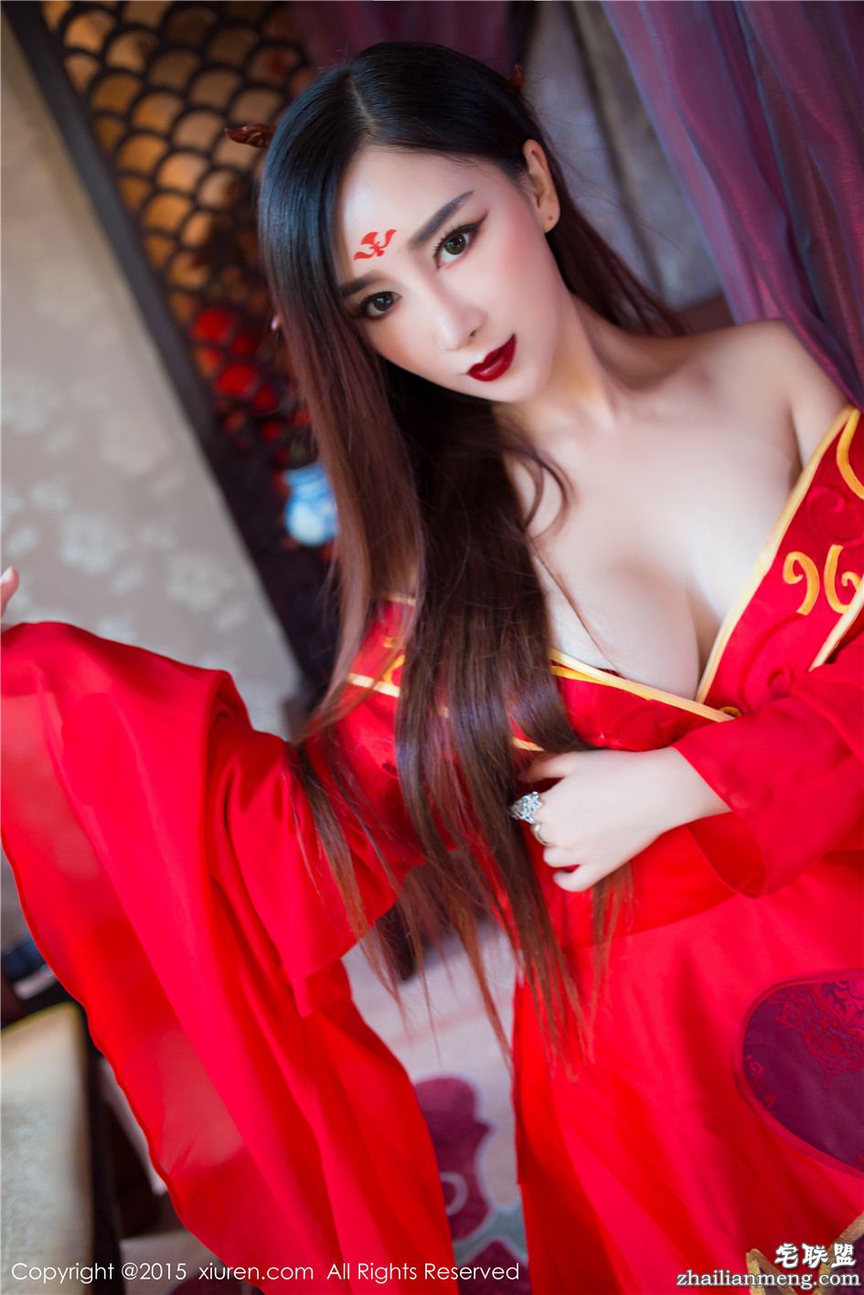 [秀人网] 妖艳古装美女邹晶晶白皙美乳绝色人体艺术照 第459期第9张