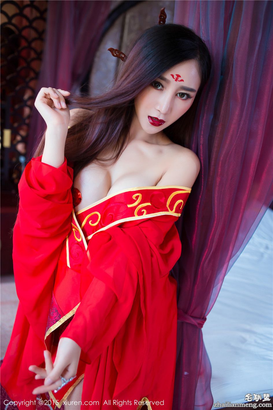 [秀人网] 妖艳古装美女邹晶晶白皙美乳绝色人体艺术照 第459期第10张