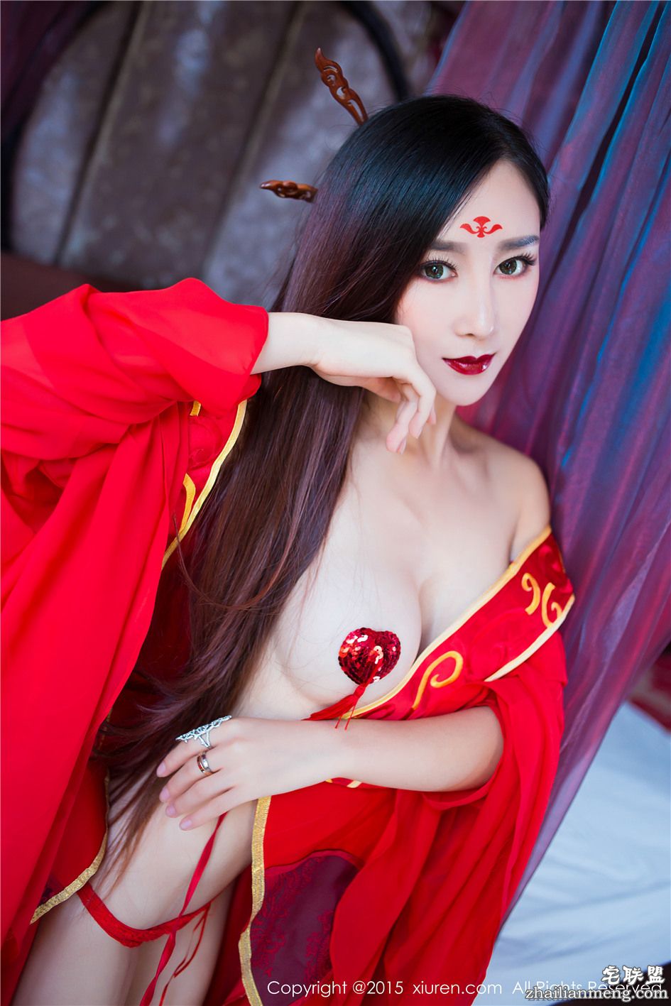 [秀人网] 妖艳古装美女邹晶晶白皙美乳绝色人体艺术照 第459期第13张