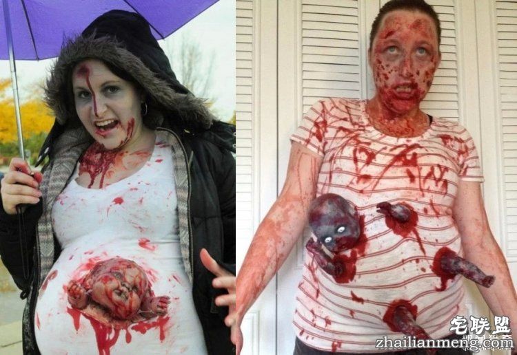 万圣节装扮最大赢家是孕妇妈妈,让你笑到哭吓到哭