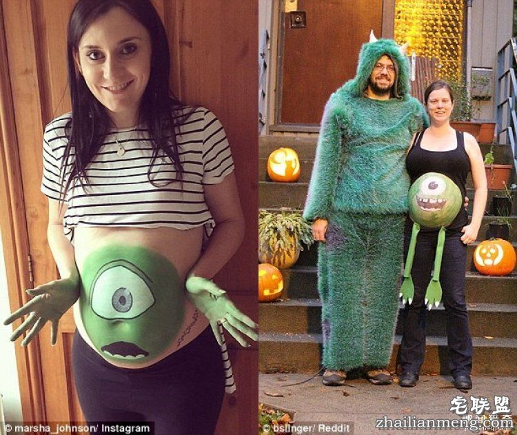 万圣节装扮最大赢家是孕妇妈妈,让你笑到哭吓到哭