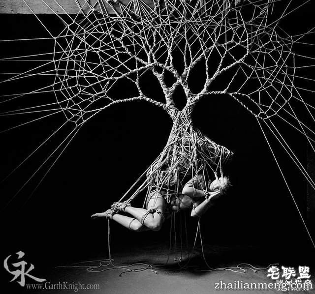 捆绑艺术家用绳索绑出超美一幅画