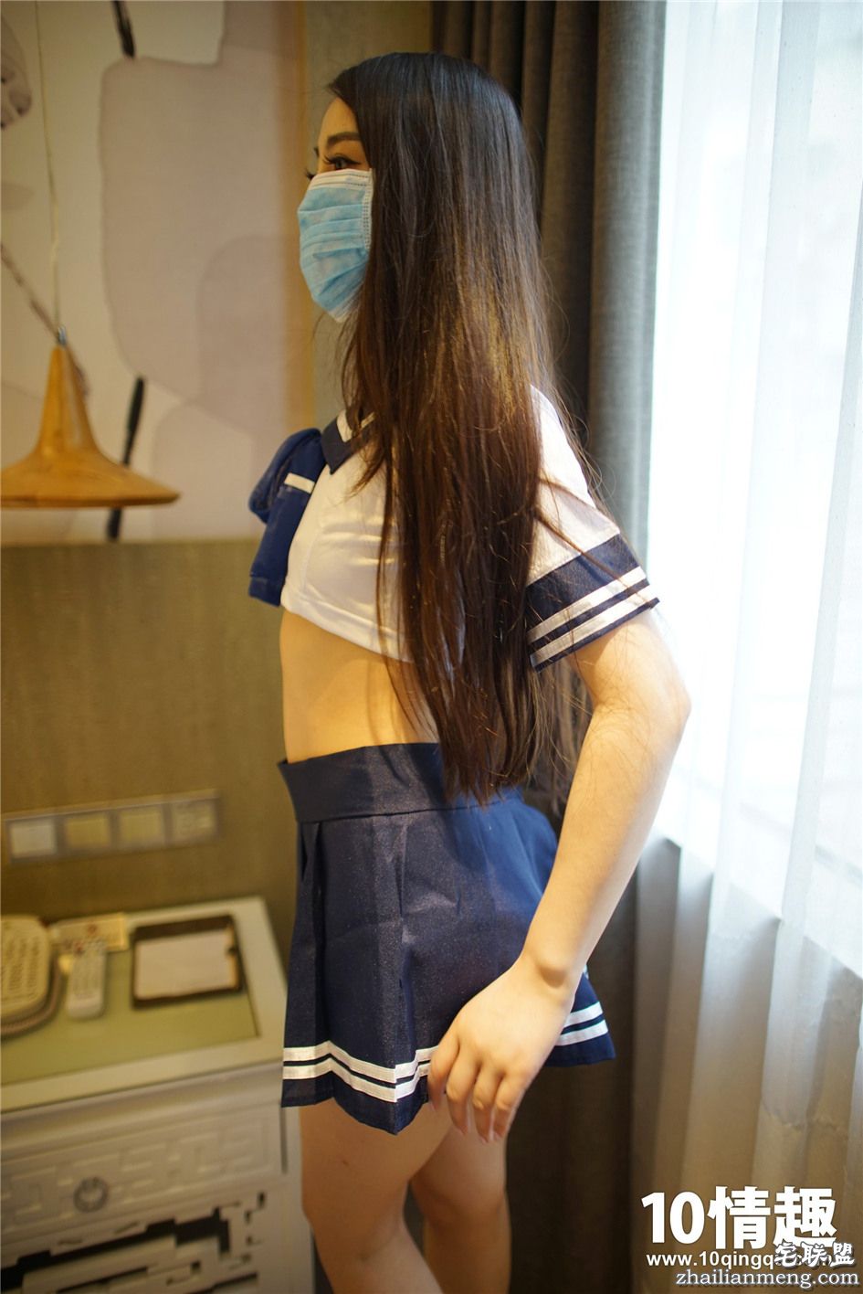 [ROSI] 校园超短裙制服美女口罩系列第5张