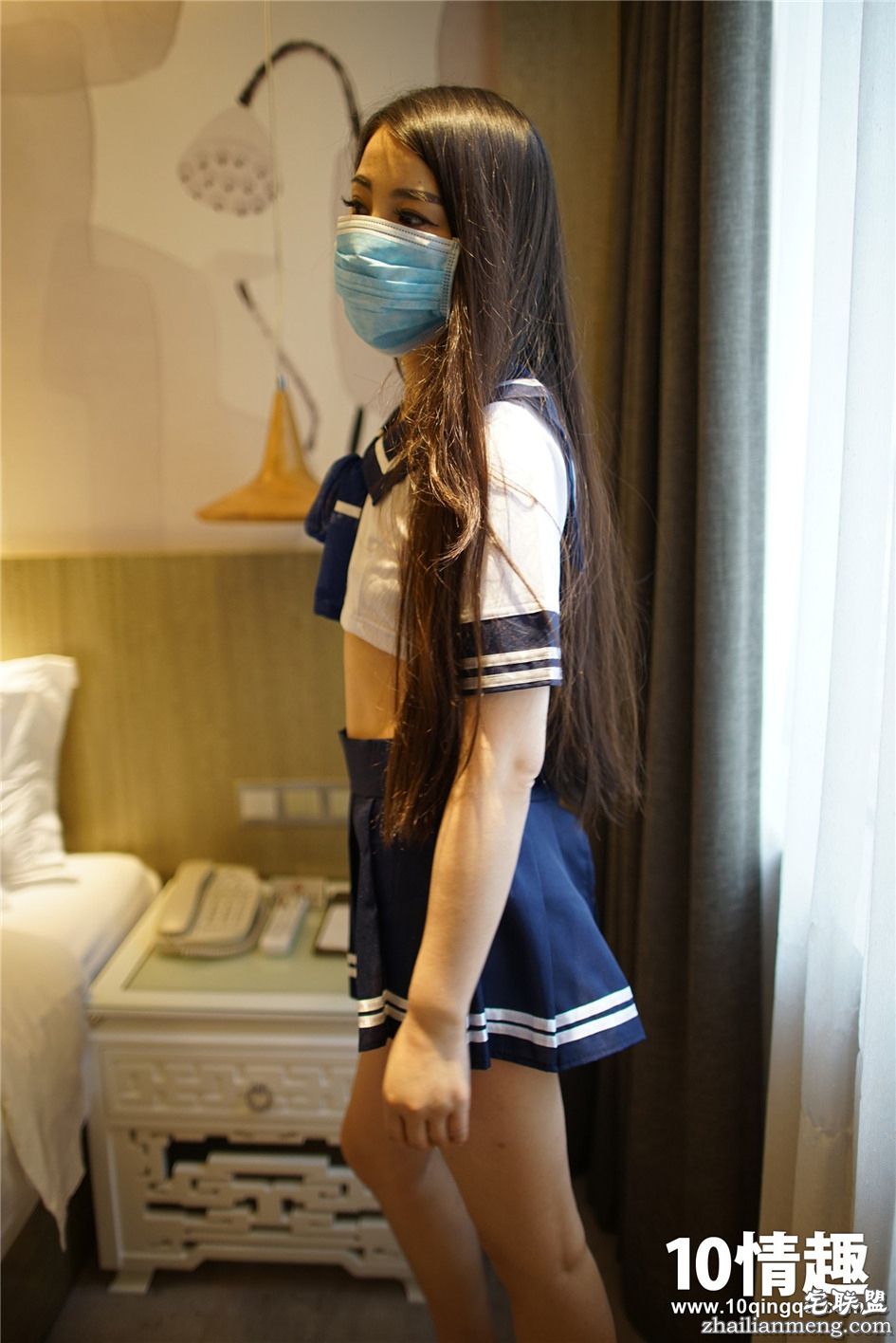 [ROSI] 校园超短裙制服美女口罩系列第3张