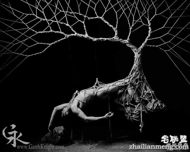 捆绑艺术家用绳索绑出超美一幅画