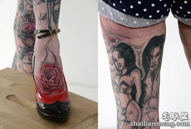 52岁老妇痴迷纹身,身体上80%的皮肤都有纹身