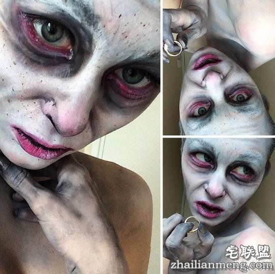 19岁女孩展示自己的恐怖妆容,她素颜让人意外