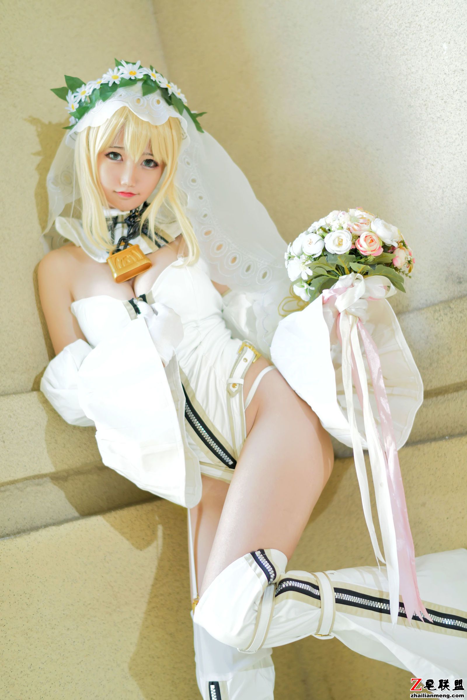 [CosPlay美女] Nagesa魔物女 - 白衣骑士 写真套图第5张