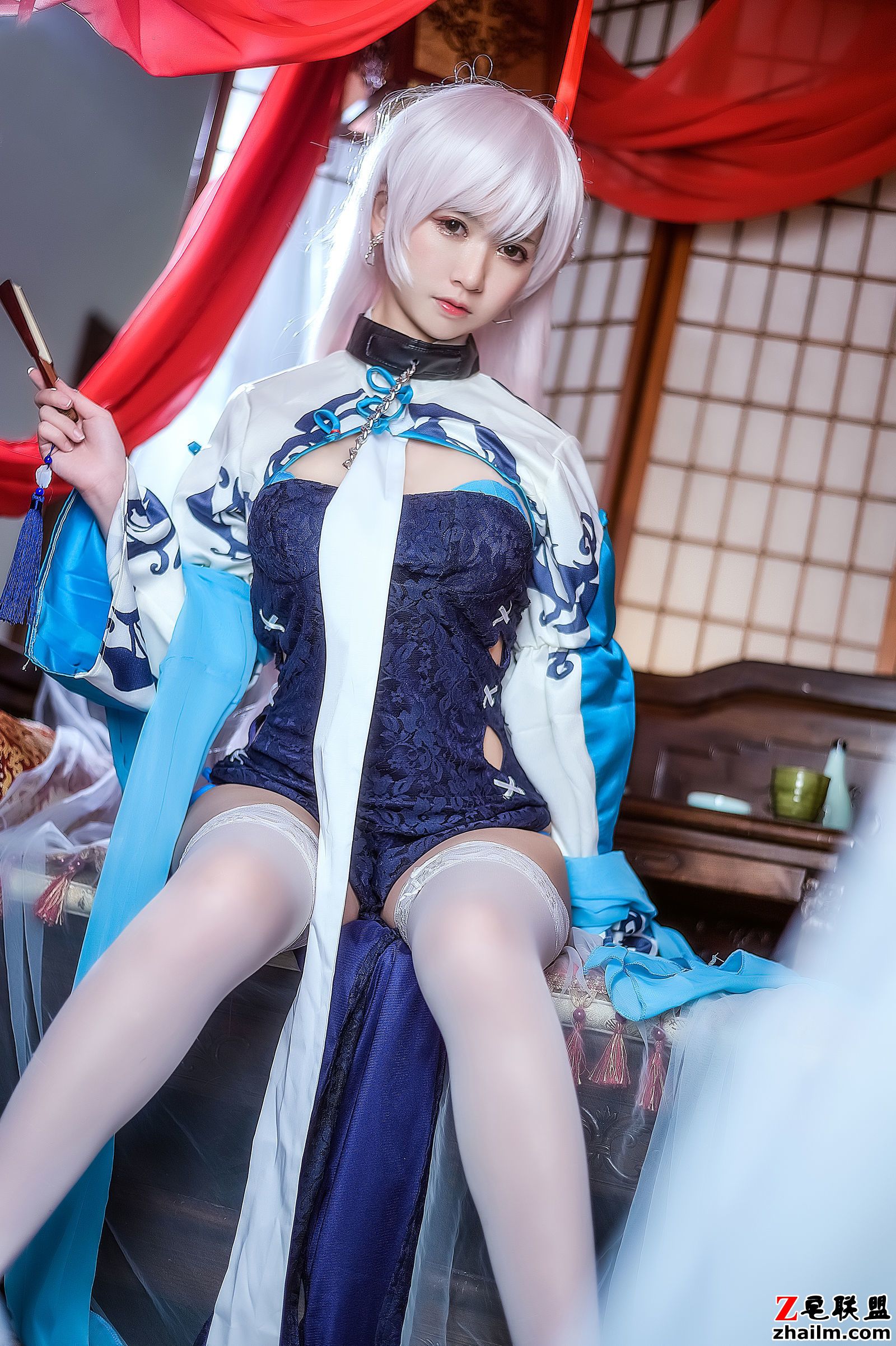 [CosPlay美女] 鳗鱼霏儿 - 碧蓝华裳 贝姐 写真套图第6张