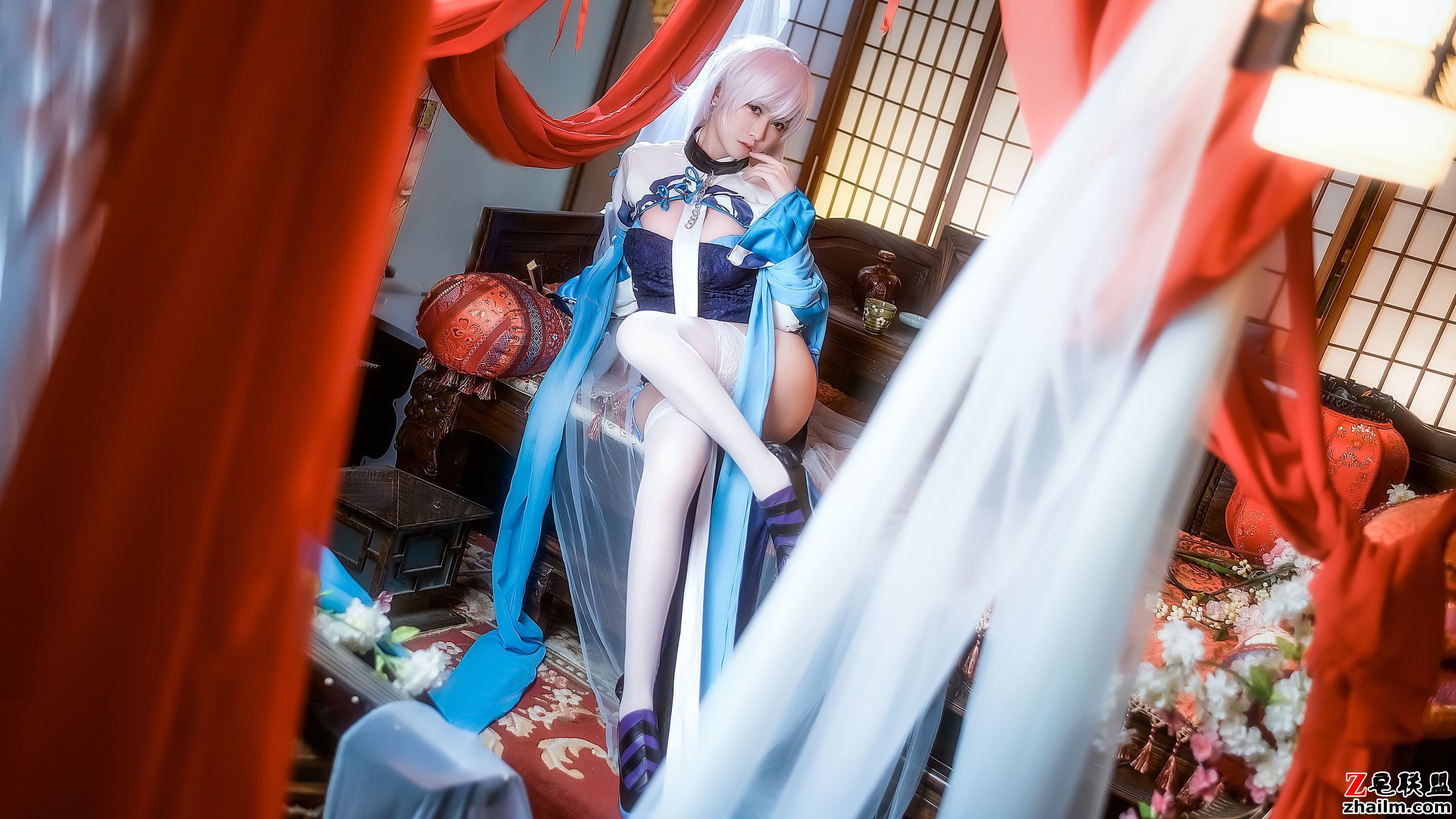 [CosPlay美女] 鳗鱼霏儿 - 碧蓝华裳 贝姐 写真套图第5张